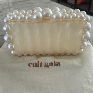 Cult Gaia Eos Beaded Acrylic Box Clutch